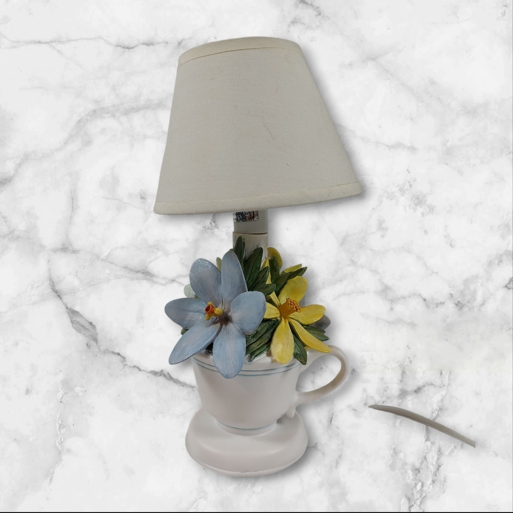 Marjolein Bastin Ceramic Floral Teacup Table Lamp Nightlight